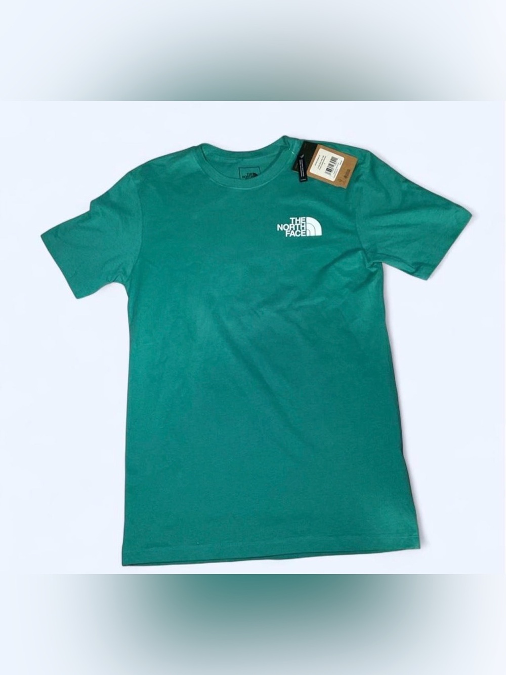 The North Face green t-shirt with white logo, size S